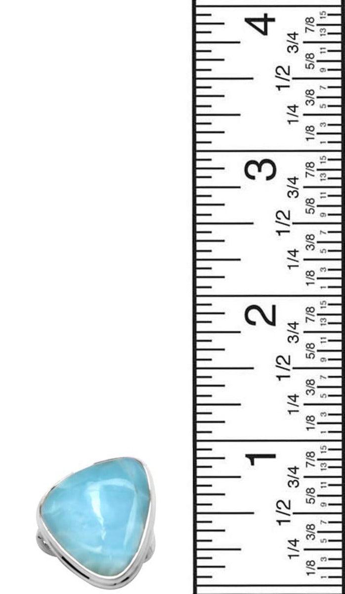 Natural Larimar 925 Sterling Silver Rings Silver Jewelry - YoTreasure