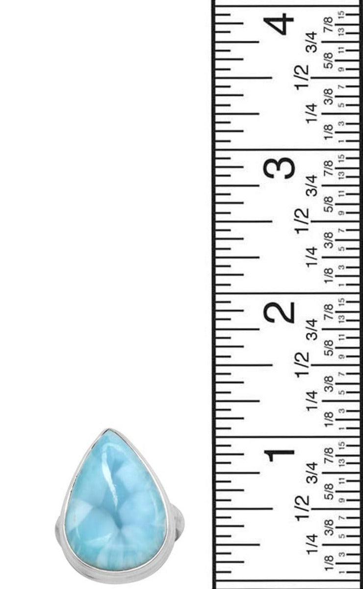 Natural Larimar 925 Sterling Silver Rings Silver Jewelry - YoTreasure
