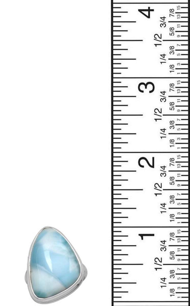 Natural Larimar 925 Sterling Silver Rings Silver Jewelry - YoTreasure