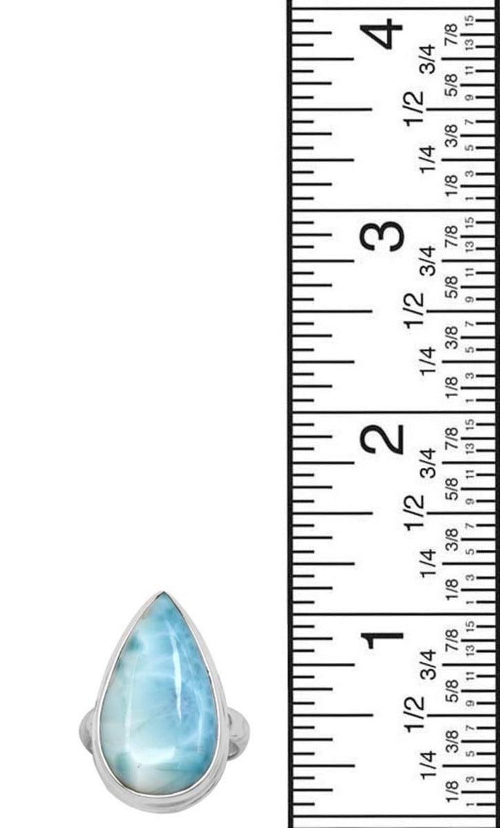 Natural Larimar 925 Sterling Silver Rings Silver Jewelry - YoTreasure