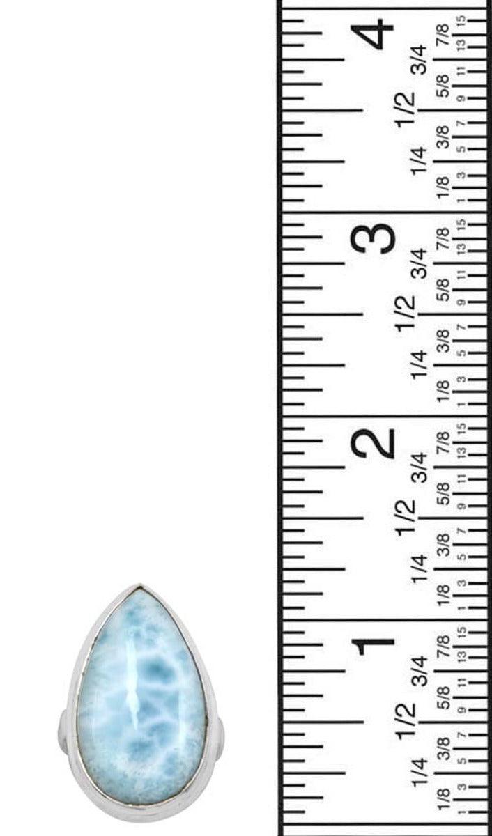 Natural Larimar 925 Sterling Silver Rings Silver Jewelry - YoTreasure