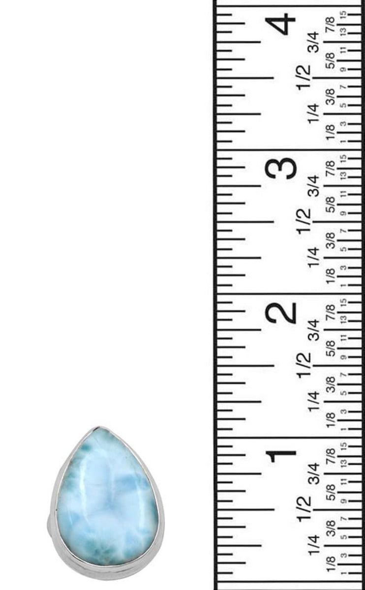 Natural Larimar 925 Sterling Silver Rings Silver Jewelry - YoTreasure