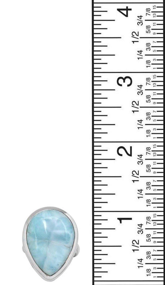 Natural Larimar 925 Sterling Silver Rings Silver Jewelry - YoTreasure