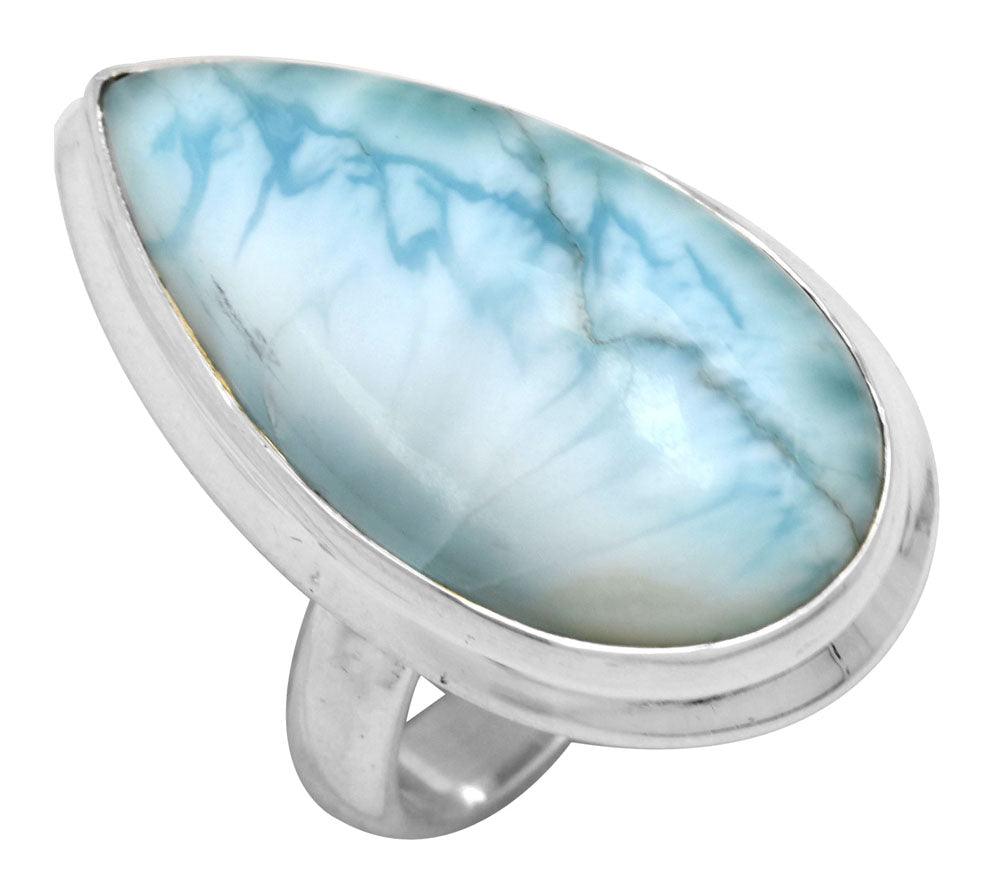 Larimar Ring 925 Sterling Silver Gemstone Ring - YoTreasure