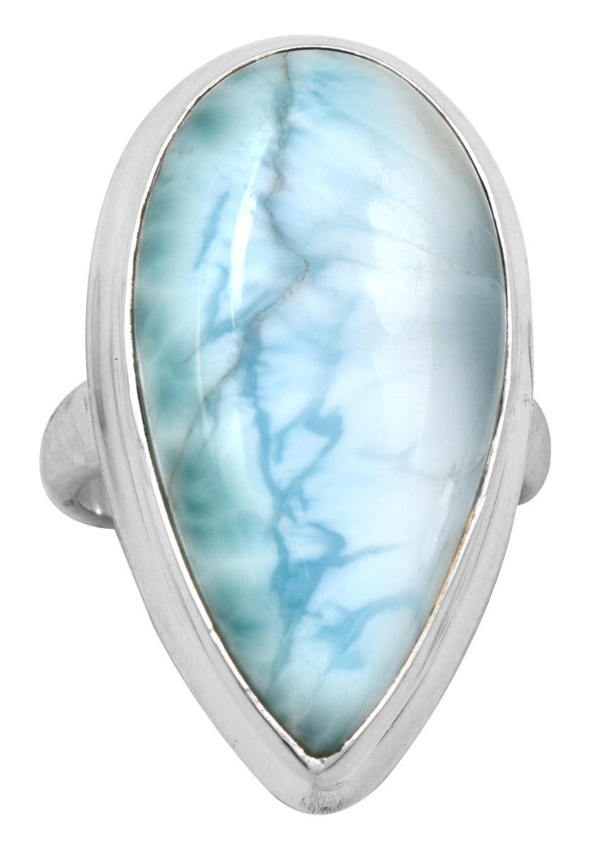 Larimar Ring 925 Sterling Silver Gemstone Ring - YoTreasure