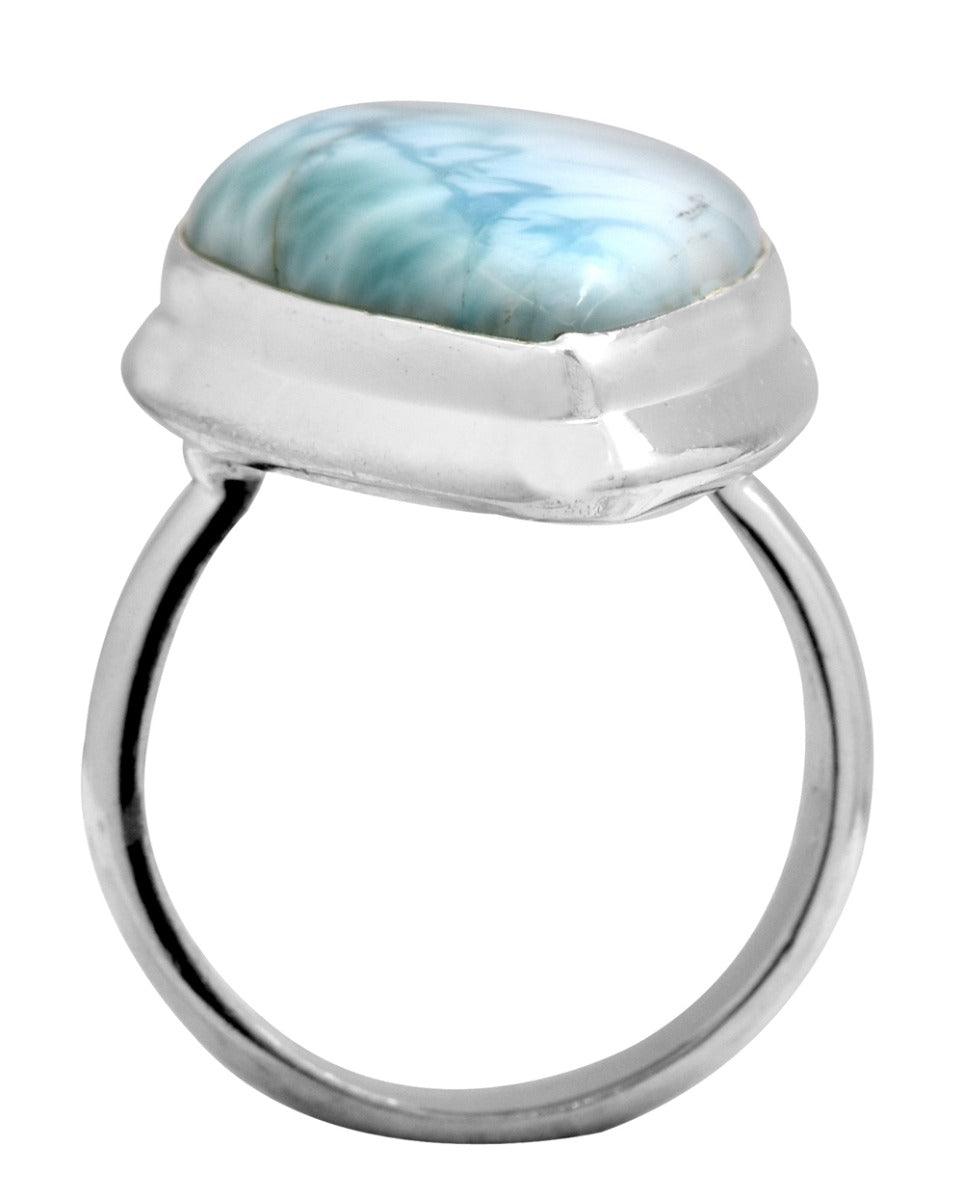 Larimar Ring 925 Sterling Silver Gemstone Ring - YoTreasure