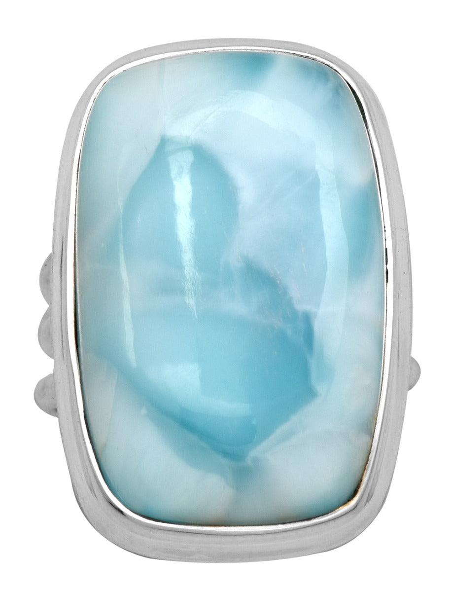 Natural Larimar 925 Sterling Silver Gemstone Ring - YoTreasure