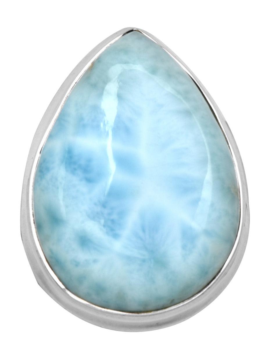 Natural Larimar 925 Sterling Silver Rings Silver Jewelry - YoTreasure