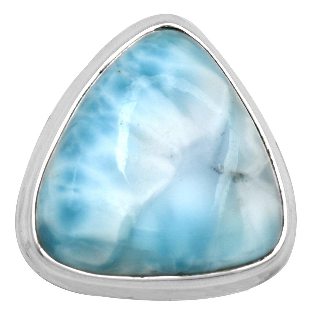 Natural Larimar 925 Sterling Silver Rings Silver Jewelry - YoTreasure