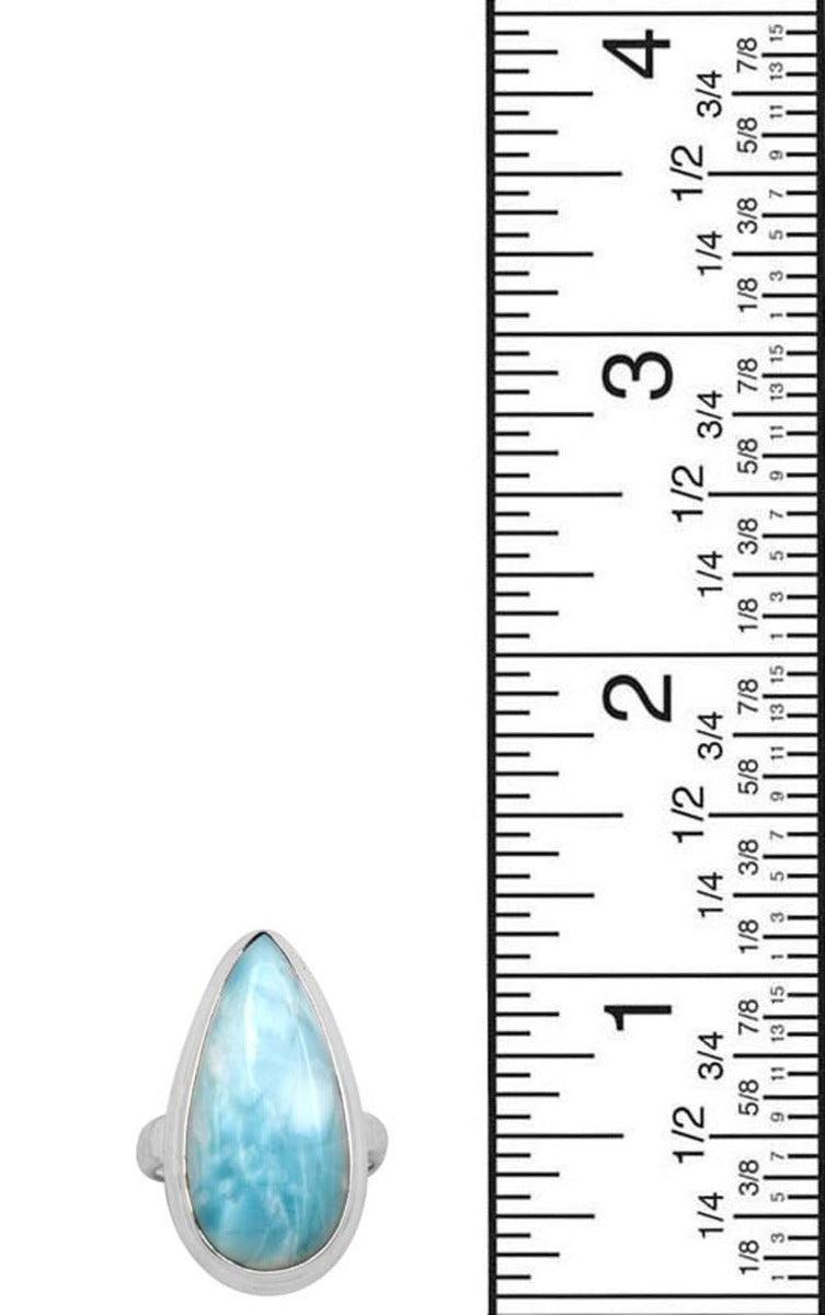 Natural Larimar 925 Sterling Silver Rings Silver Jewelry - YoTreasure