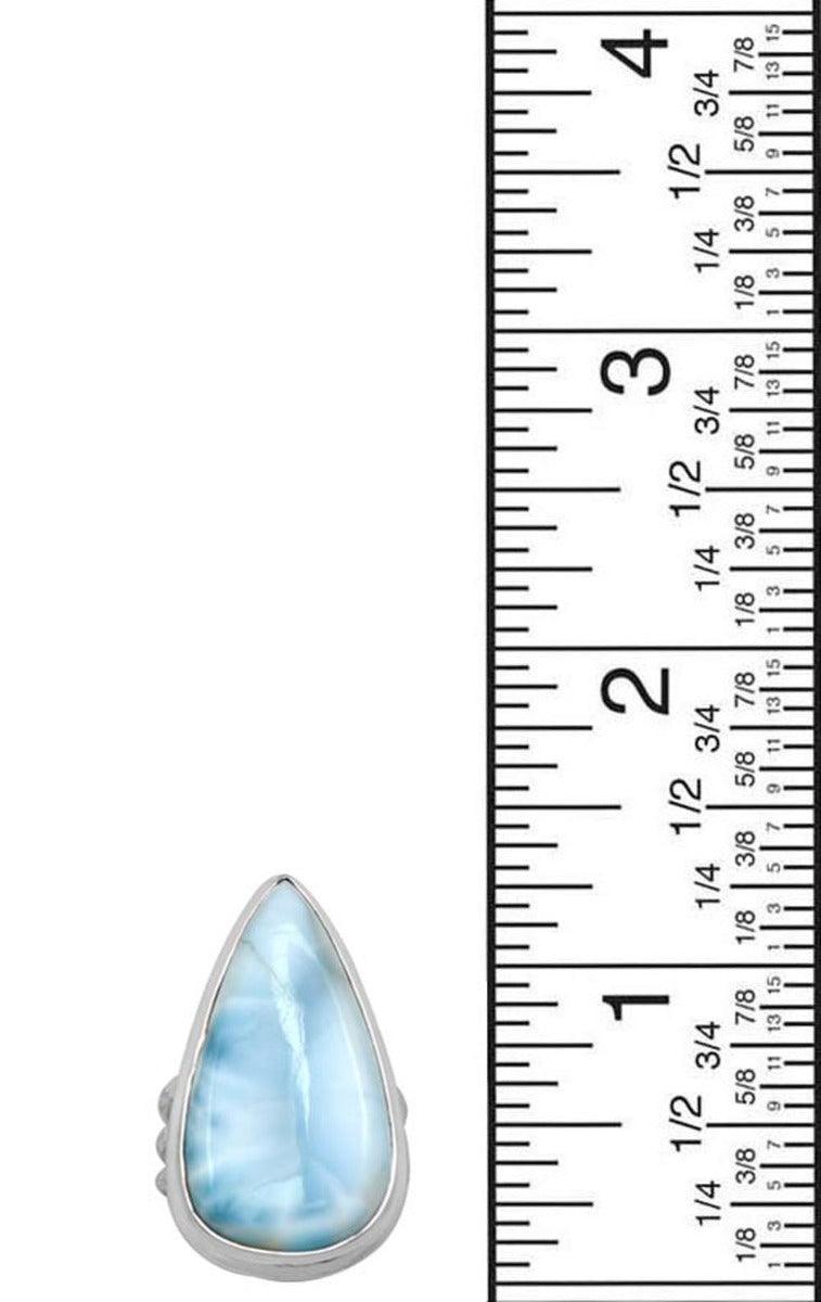 Natural Larimar 925 Sterling Silver Rings Silver Jewelry - YoTreasure