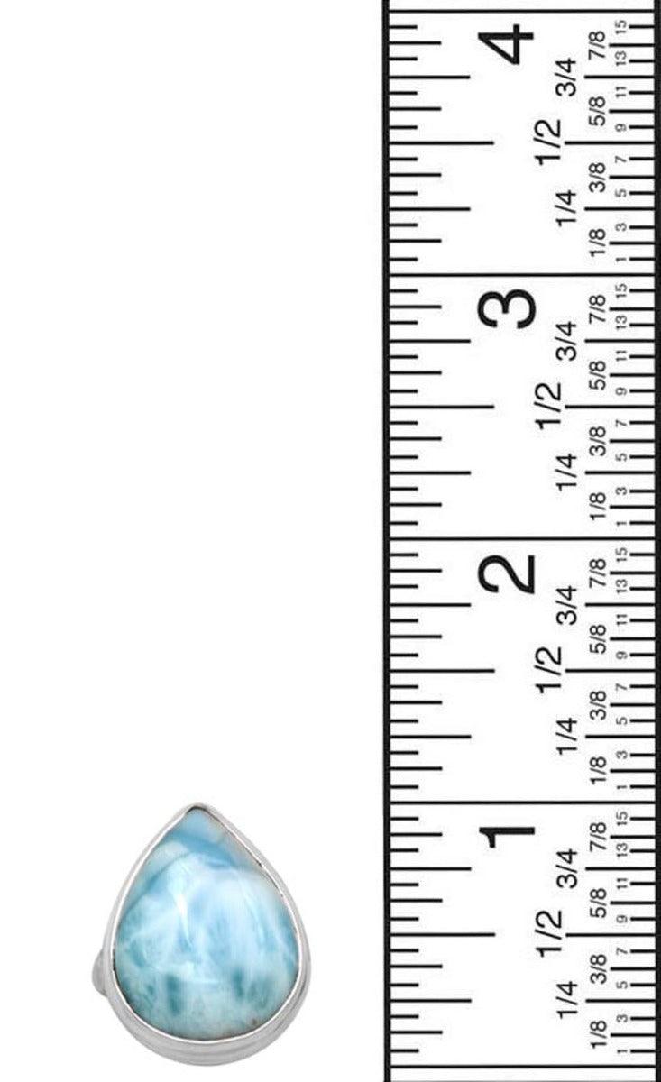 Natural Larimar 925 Sterling Silver Rings Silver Jewelry - YoTreasure