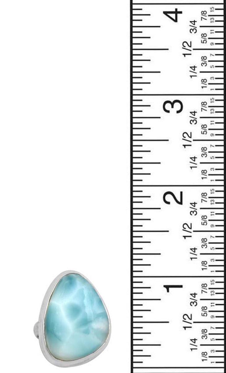Natural Larimar 925 Sterling Silver Rings Silver Jewelry - YoTreasure
