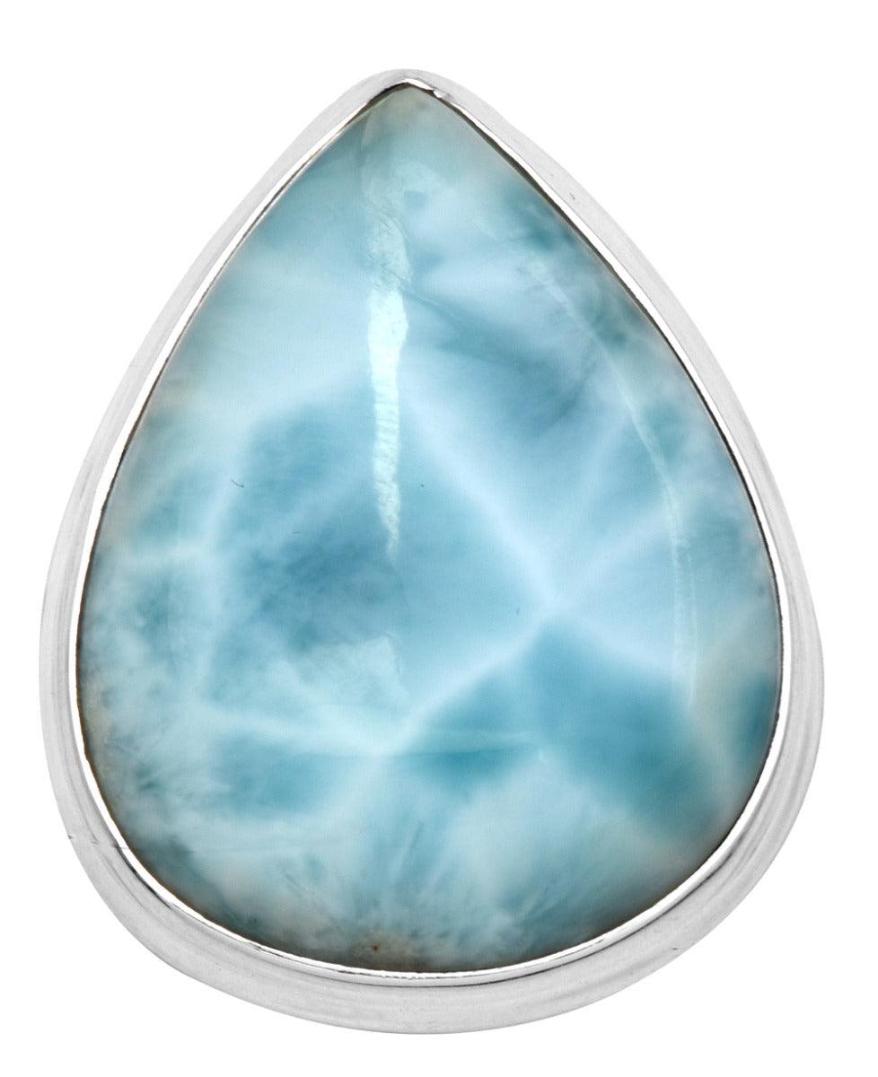 Natural Larimar 925 Sterling Silver Rings Silver Jewelry - YoTreasure