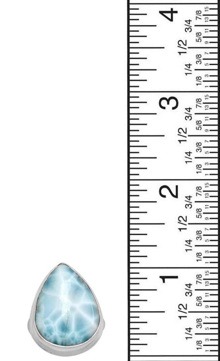 Natural Larimar 925 Sterling Silver Rings Silver Jewelry - YoTreasure