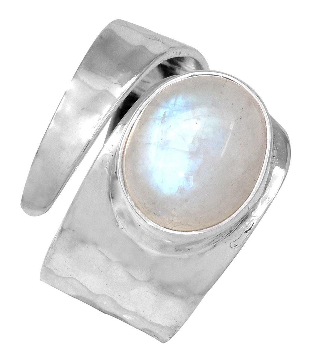 Rainbow Moonstone 925 Sterling Silver Gemstone Ring - YoTreasure