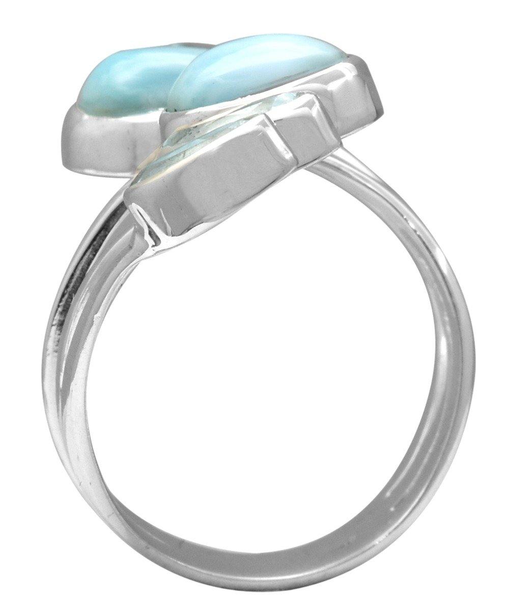 Larimar Blue Topaz 925 Sterling Silver Gemstone Ring - YoTreasure