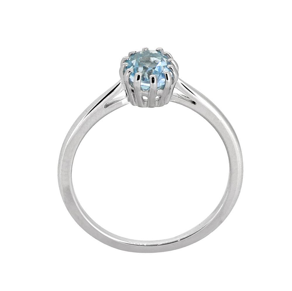 1.05 Ct Blue Topaz Solid 925 Sterling Silver Ring Jewelry - YoTreasure