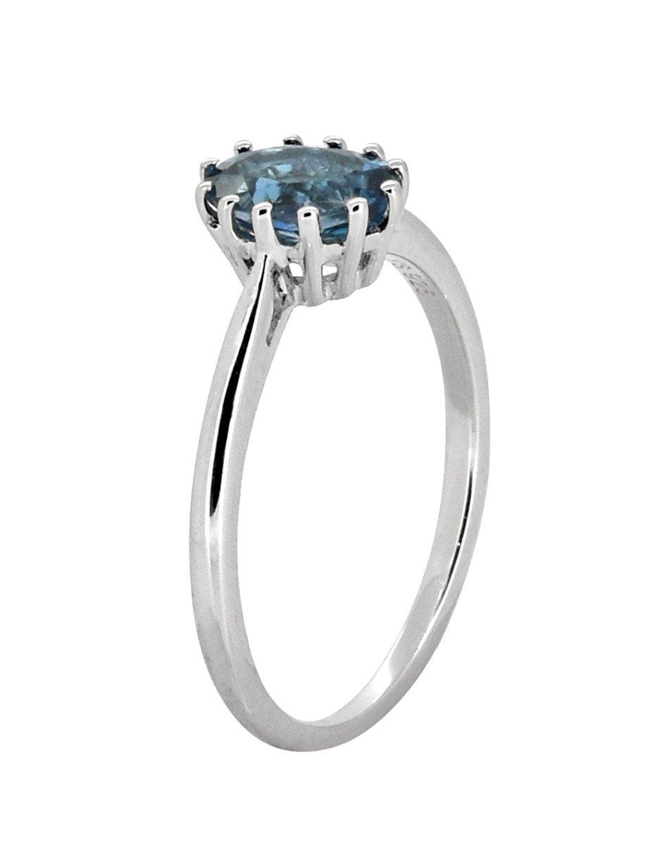 1.05 Cts. London Blue Topaz Solid 925 Sterling Silver Ring Jewelry - YoTreasure
