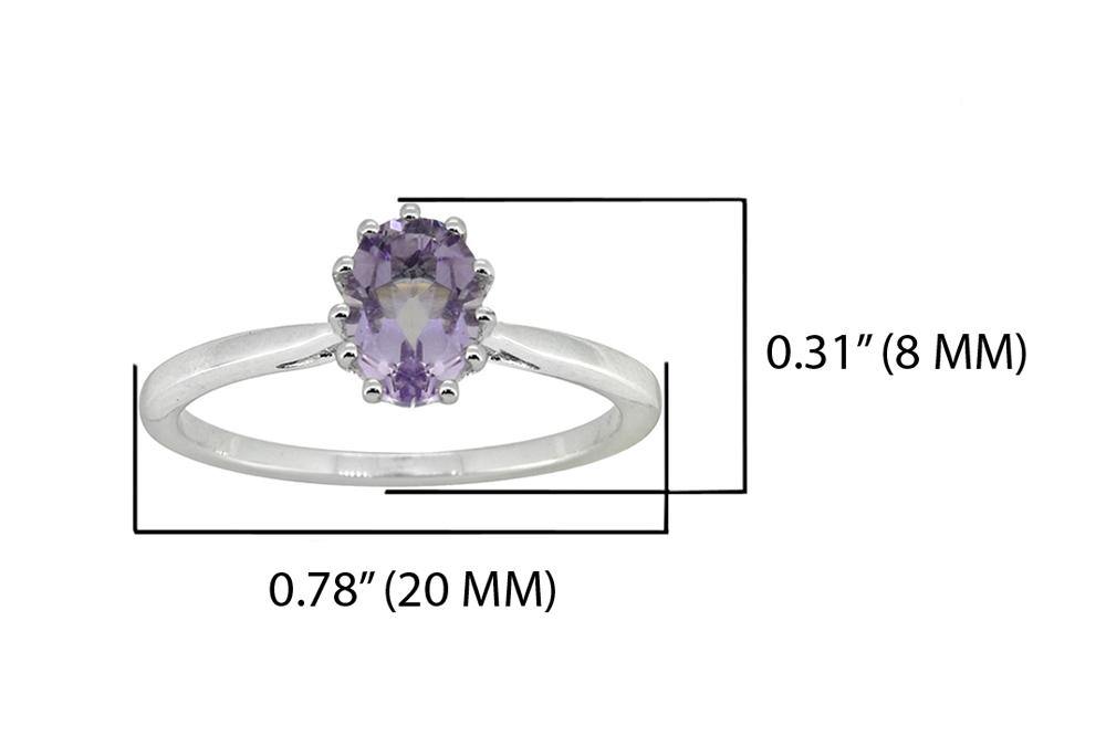 0.90 Ct. Pink Amethyst Solid 925 Sterling Silver Ring Jewelry - YoTreasure