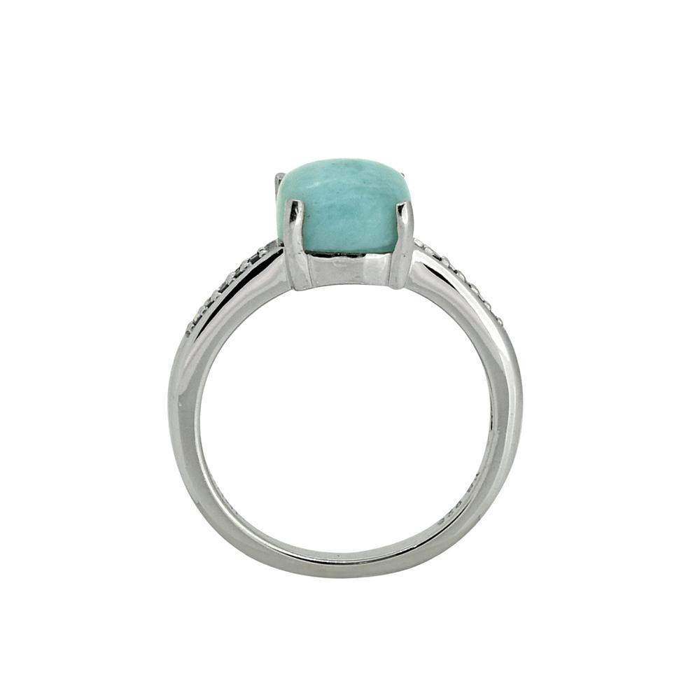 2.90 Ct. Larimar Blue Sapphire Solid 925 Sterling Silver Ring Jewelry - YoTreasure