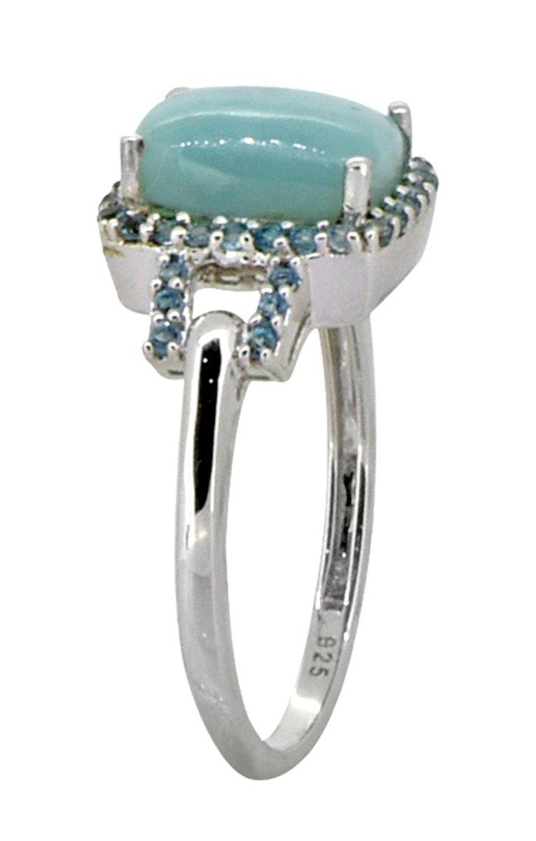 2.83 Cts. Larimar Blue Topaz Solid 925 Sterling Silver Ring Jewelry - YoTreasure