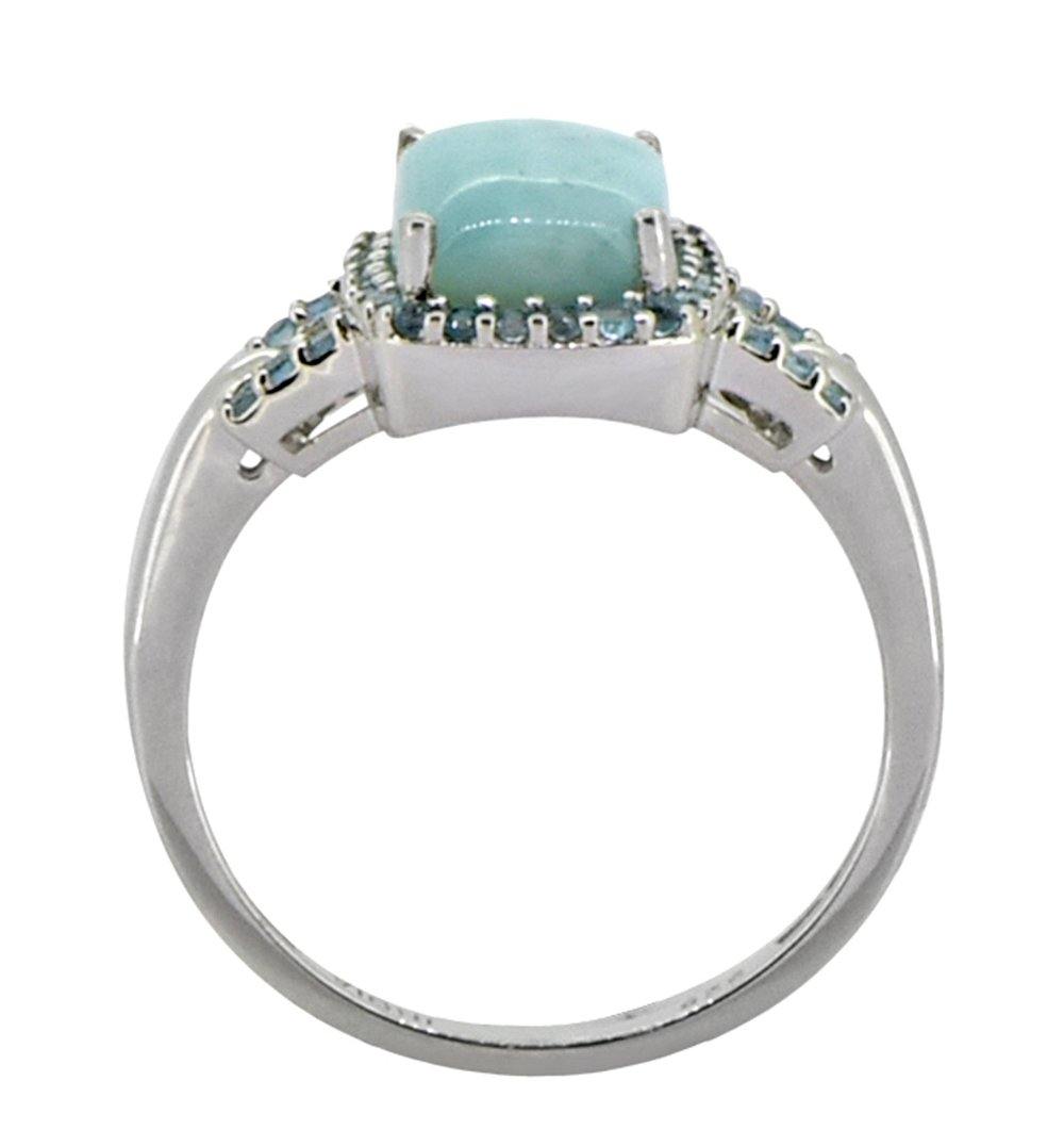 2.83 Cts. Larimar Blue Topaz Solid 925 Sterling Silver Ring Jewelry - YoTreasure