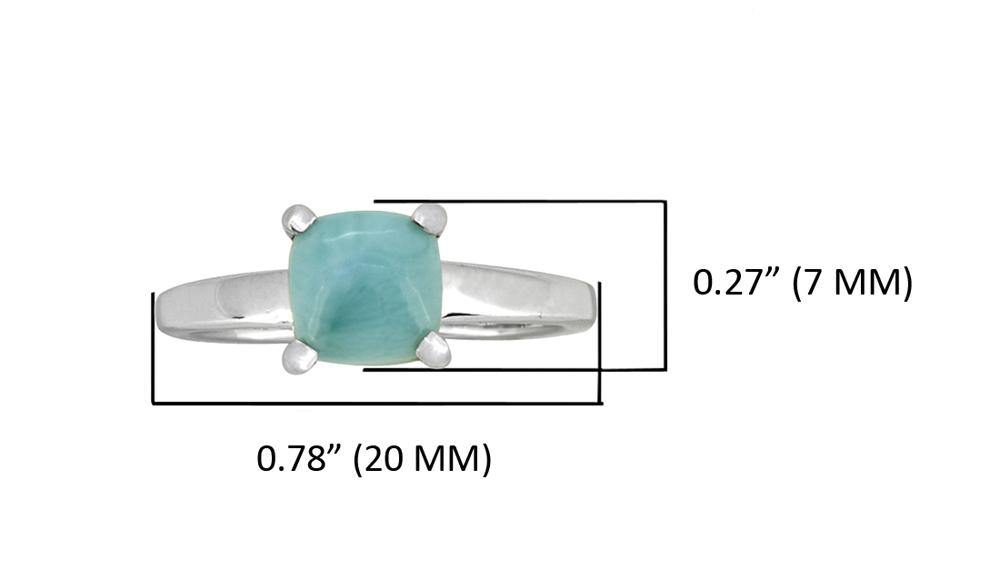 1.82 Ct. Larimar Solid 925 Sterling Silver Solitaire Ring Jewelry - YoTreasure