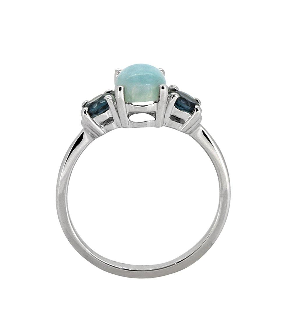 1.66 Ct. Larimar London Blue Topaz Solid 925 Sterling Silver Ring Jewelry - YoTreasure