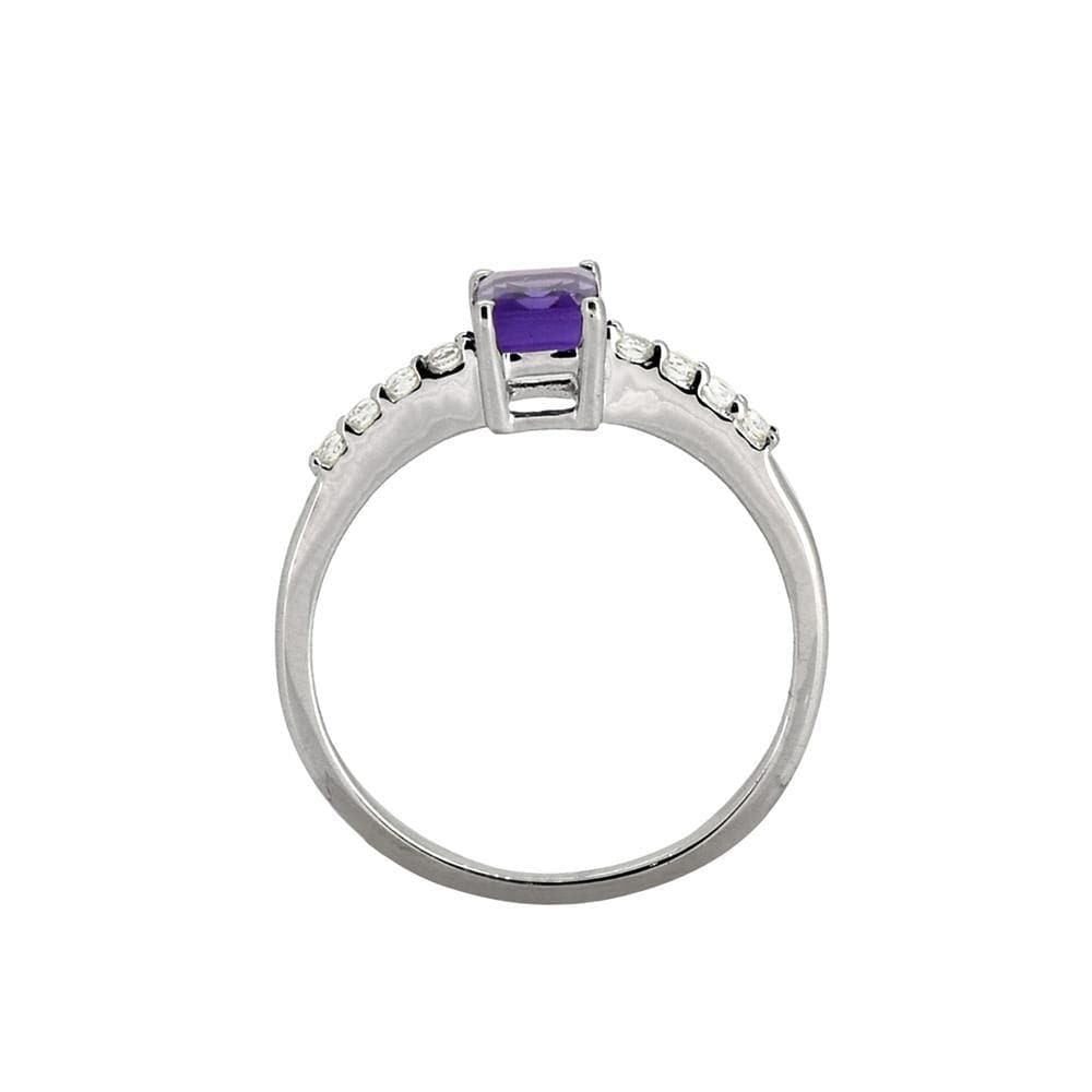 0.64 Ct Amethyst White Topaz Solid 925 Sterling Silver Ring Jewelry - YoTreasure