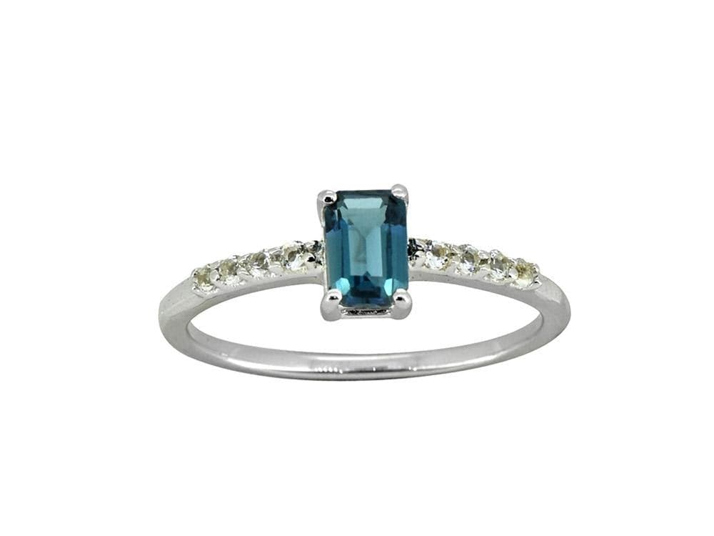 0.64 Ct. London Blue Topaz Solid 925 Sterling Silver Ring Jewelry - YoTreasure