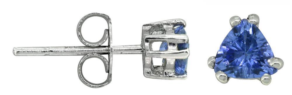 Blue Tanzanite Stud Earrings Solid 925 Sterling Silver Jewelry - YoTreasure