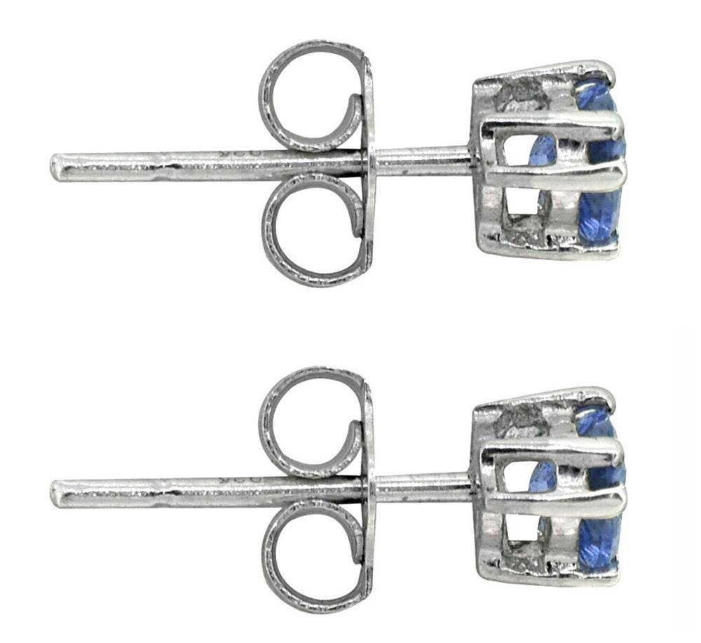 Blue Tanzanite Stud Earrings Solid 925 Sterling Silver Jewelry - YoTreasure