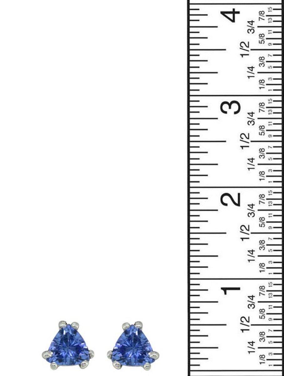Blue Tanzanite Stud Earrings Solid 925 Sterling Silver Jewelry - YoTreasure