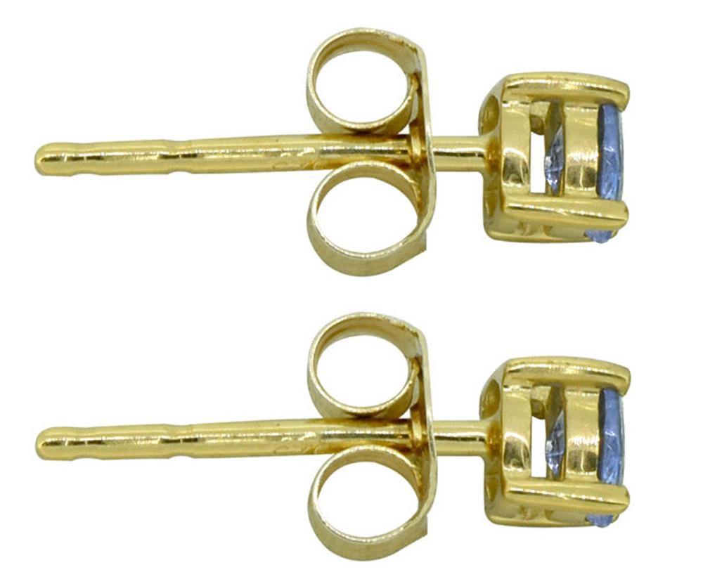 YoTreasure Blue Tanzanite Stud Earrings 925 Sterling Silver Gold Plated Jewelry - YoTreasure