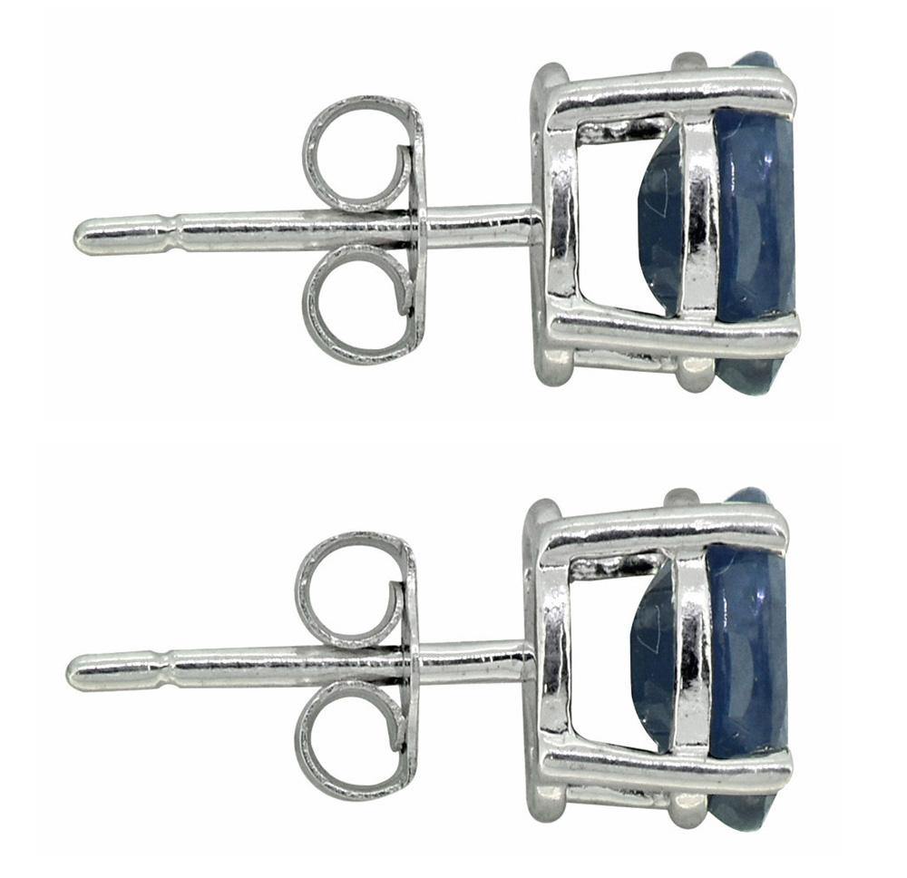 Blue Sapphire Stud Earrings 925 Sterling Silver Gemstone Jewelry - YoTreasure