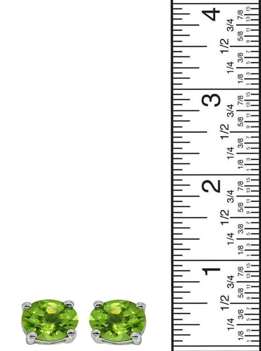 YoTreasure Natural Green Peridot Solid 925 Sterling Silver Stud Earrings - YoTreasure