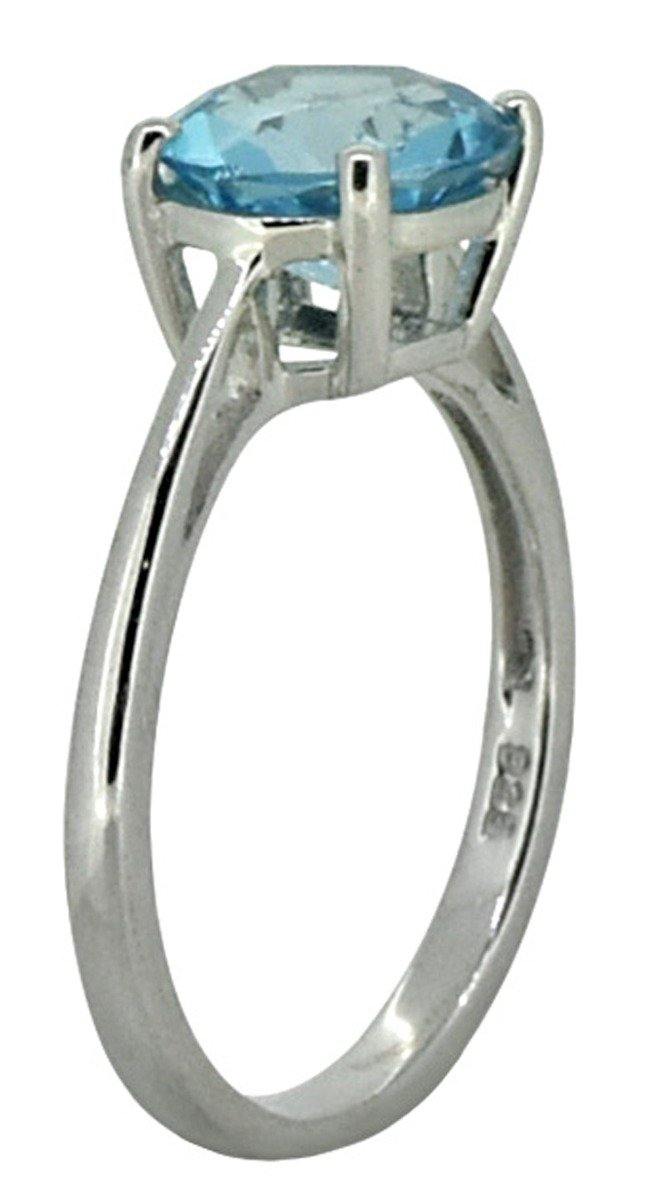 Solid 925 Sterling Silver Blue Topaz Ring - YoTreasure