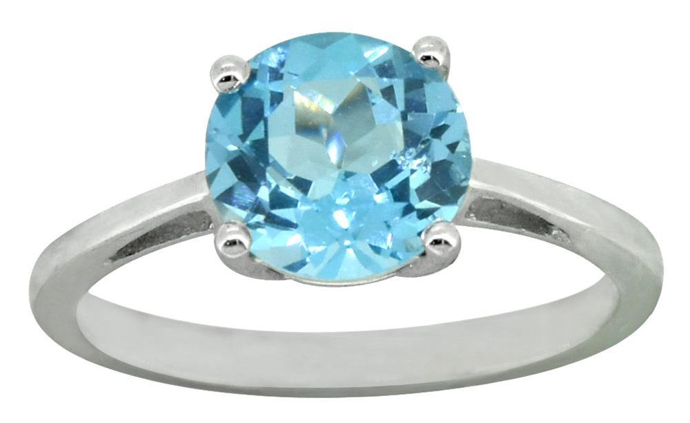 Solid 925 Sterling Silver Blue Topaz Ring - YoTreasure