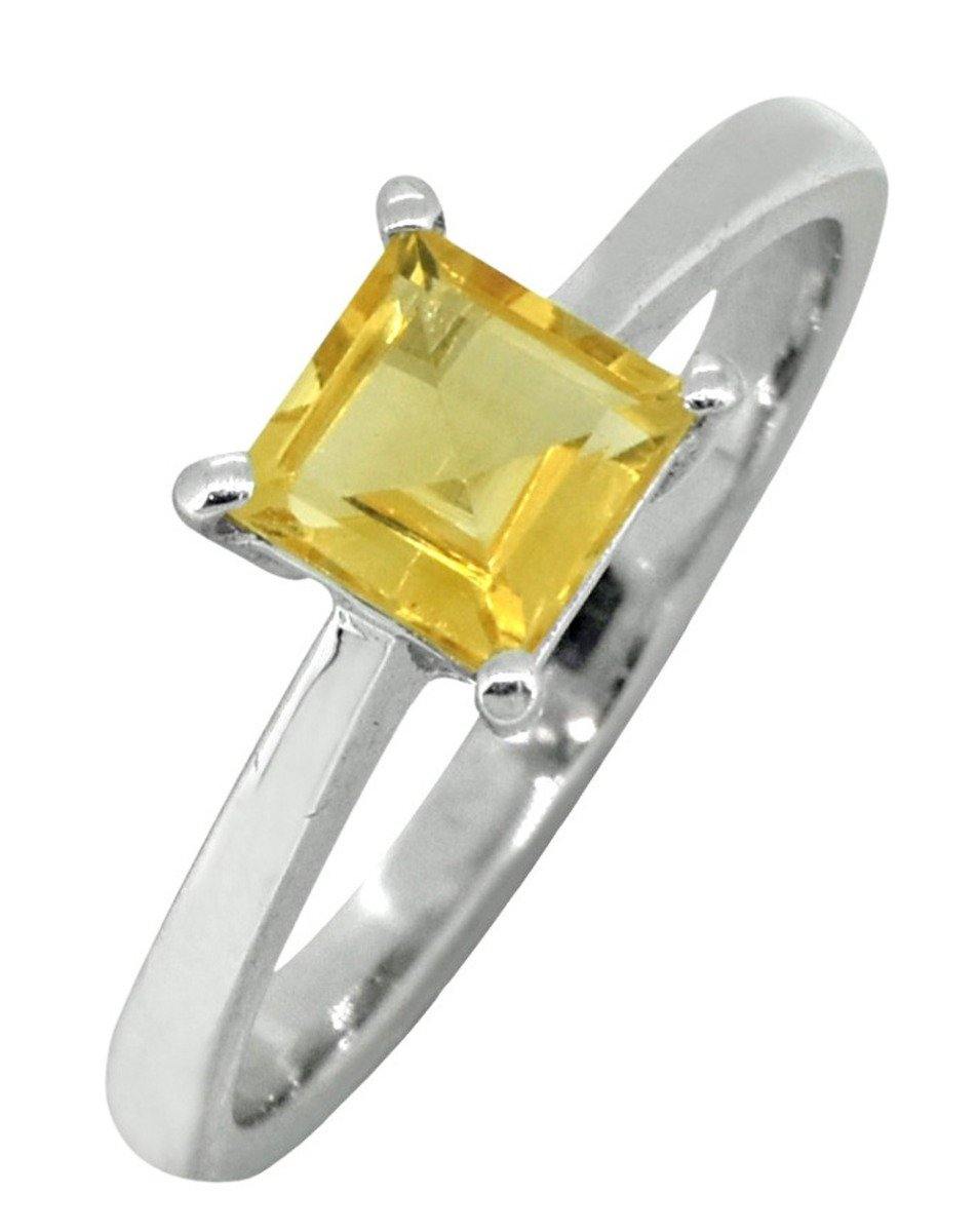 Yellow Citrine 925 Sterling Silver Promise Ring - YoTreasure