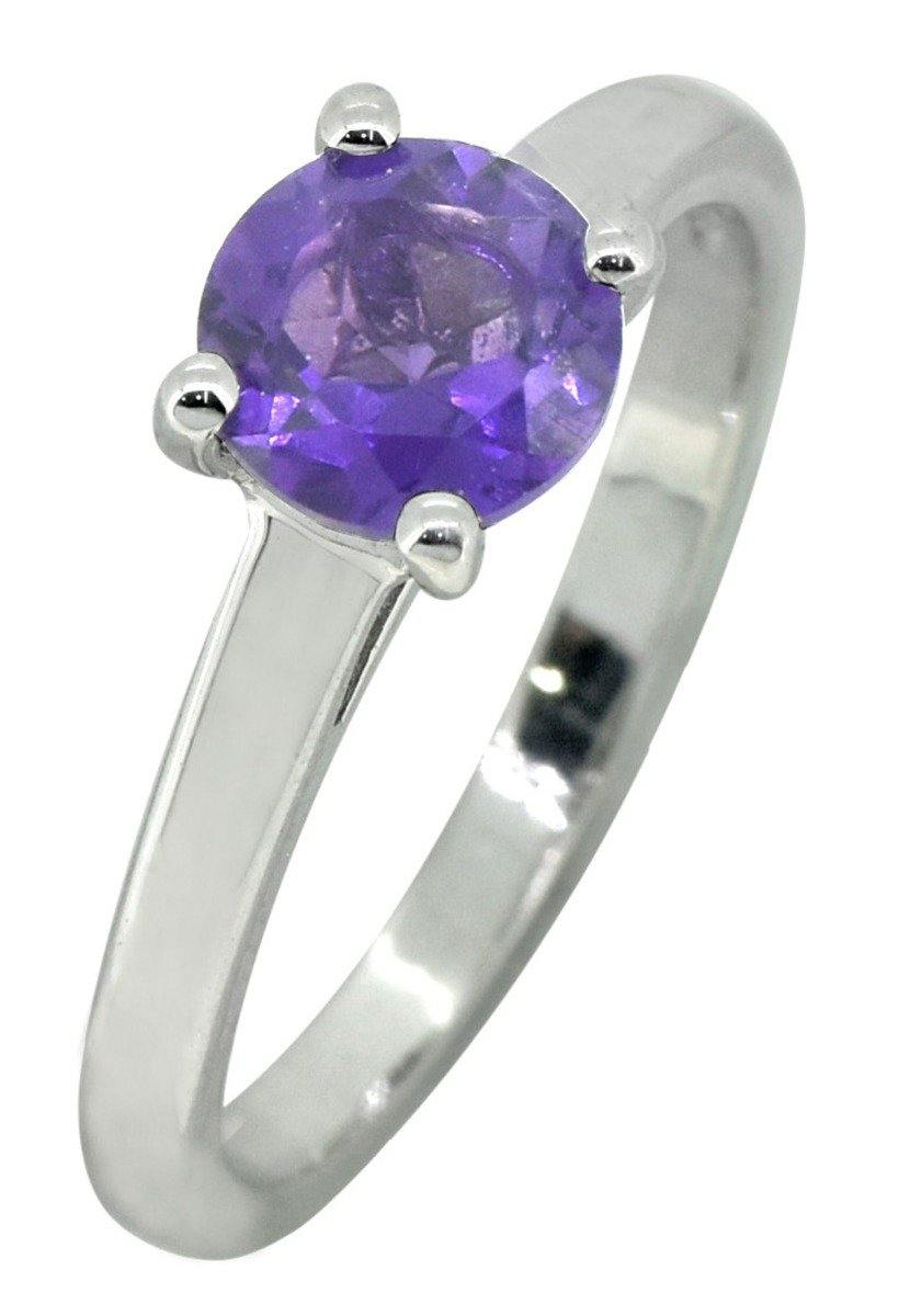 Natural Purple Amethyst 925 Sterling Silver Promise Ring Jewelry - YoTreasure