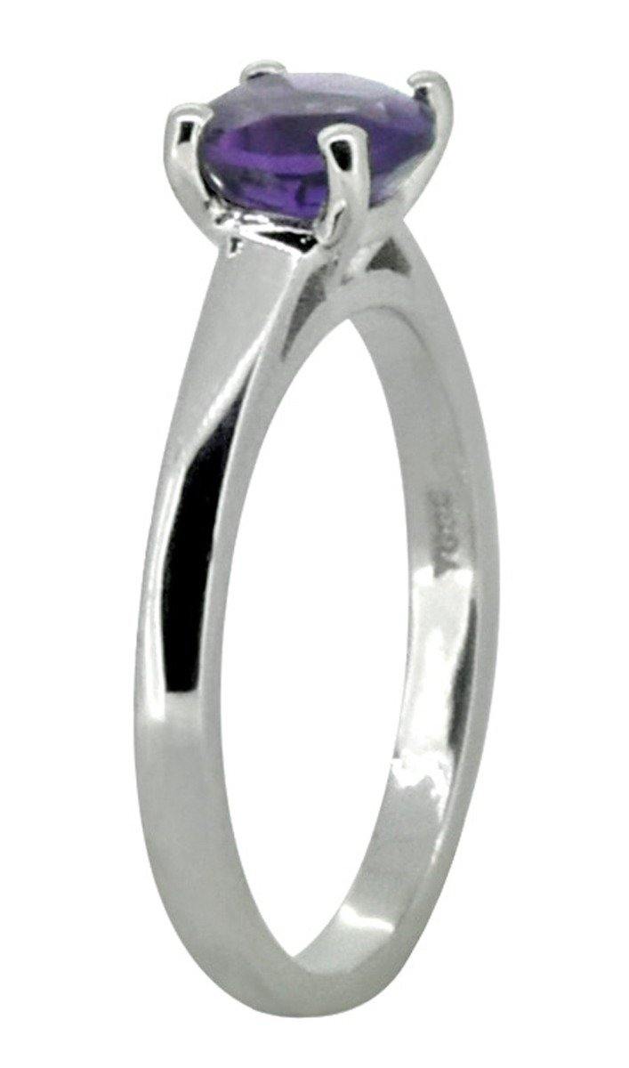Natural Purple Amethyst 925 Sterling Silver Promise Ring Jewelry - YoTreasure