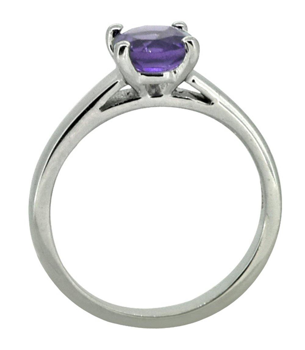 Natural Purple Amethyst 925 Sterling Silver Promise Ring Jewelry - YoTreasure
