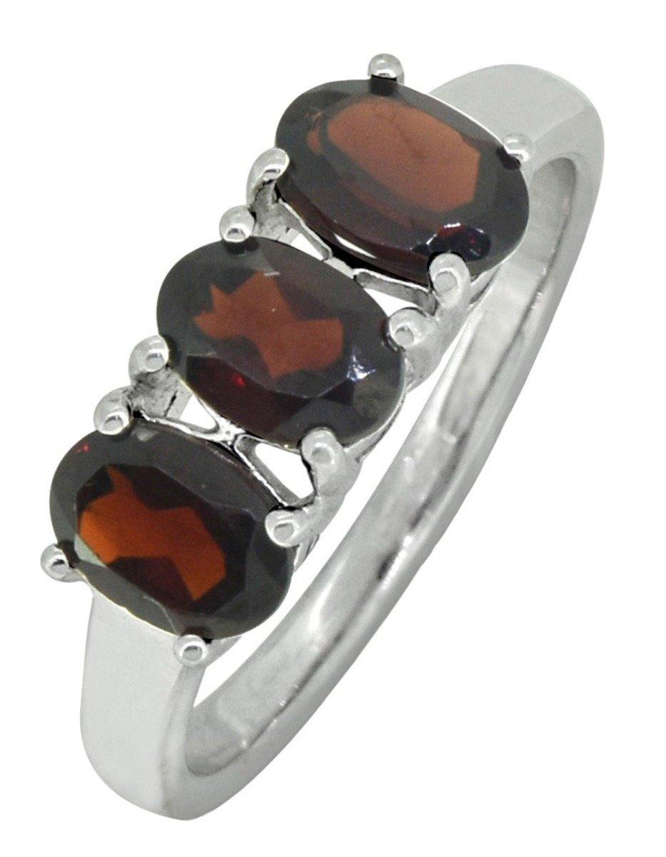 925 Sterling Silver Natural Red Garnet Ring - YoTreasure