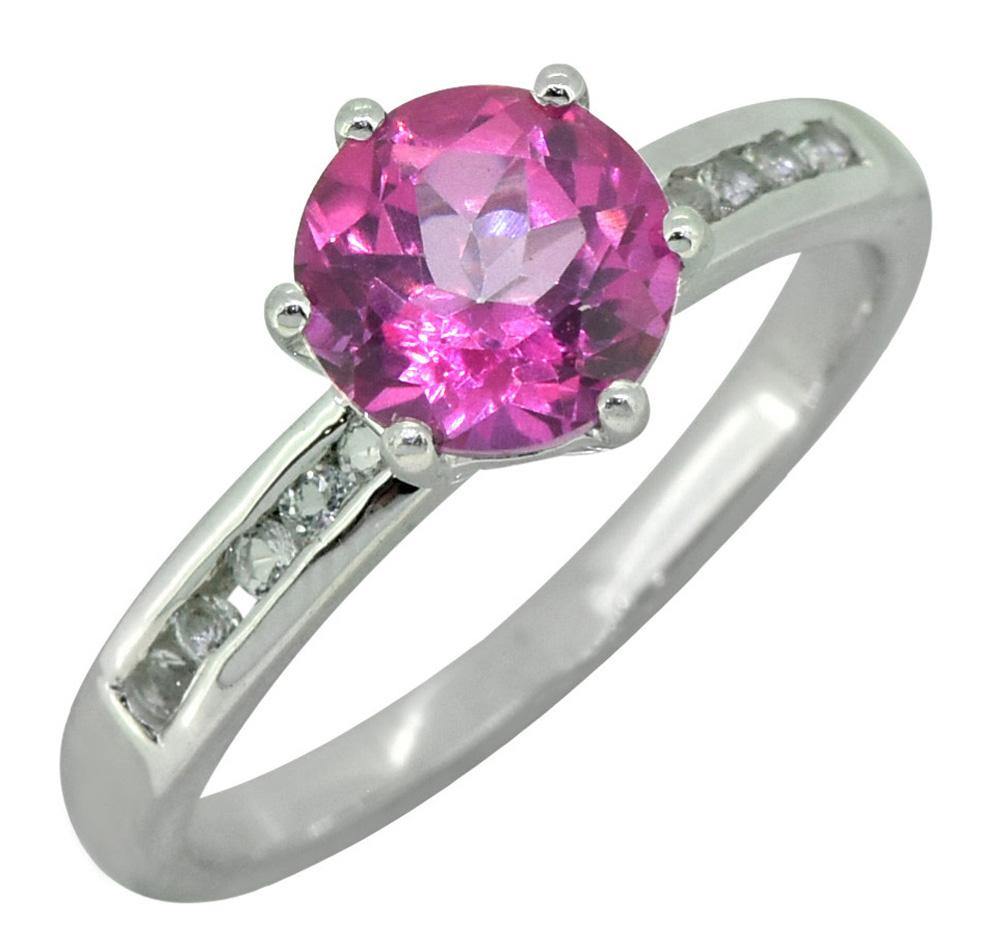 Coated Pink Topaz 925 Sterling Silver Princess Cut Wedding Engagement Ring - YoTreasure