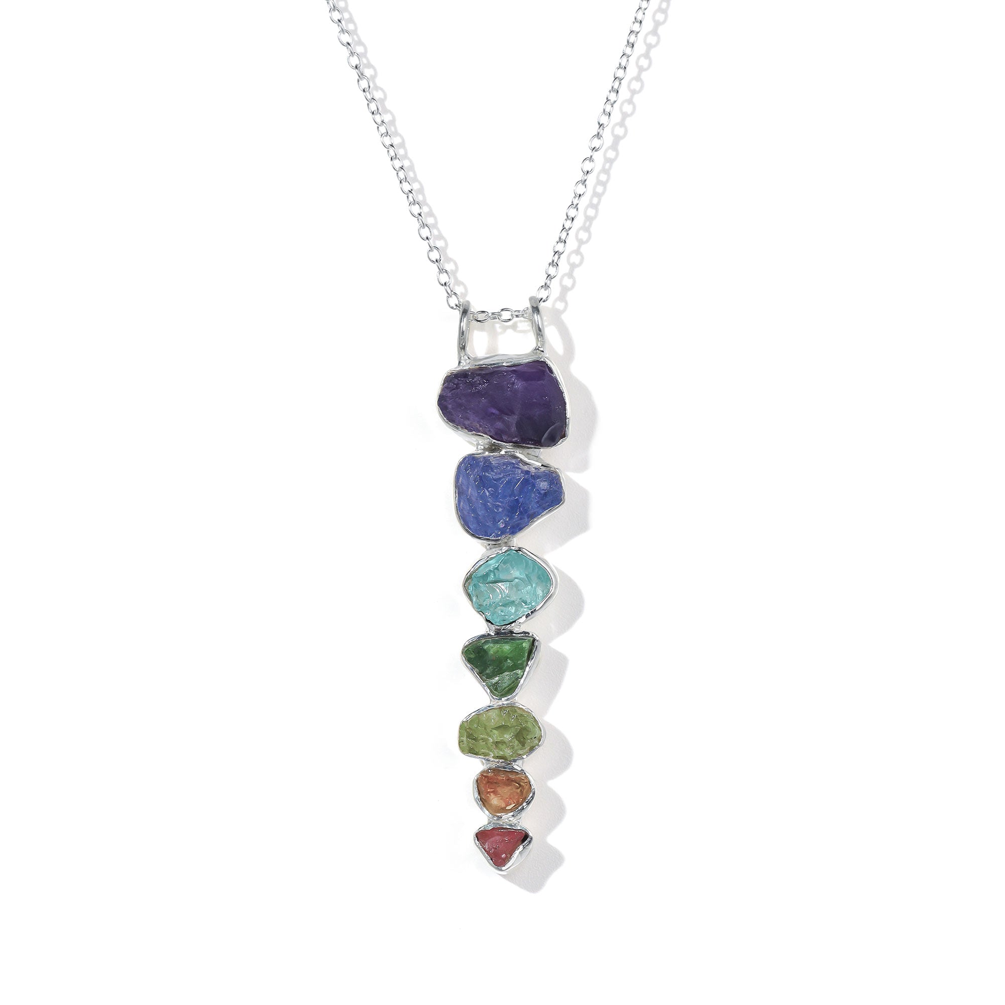 Chakra Rock Cairn Energy Necklace, Chakra Necklace Jewelry, Energy