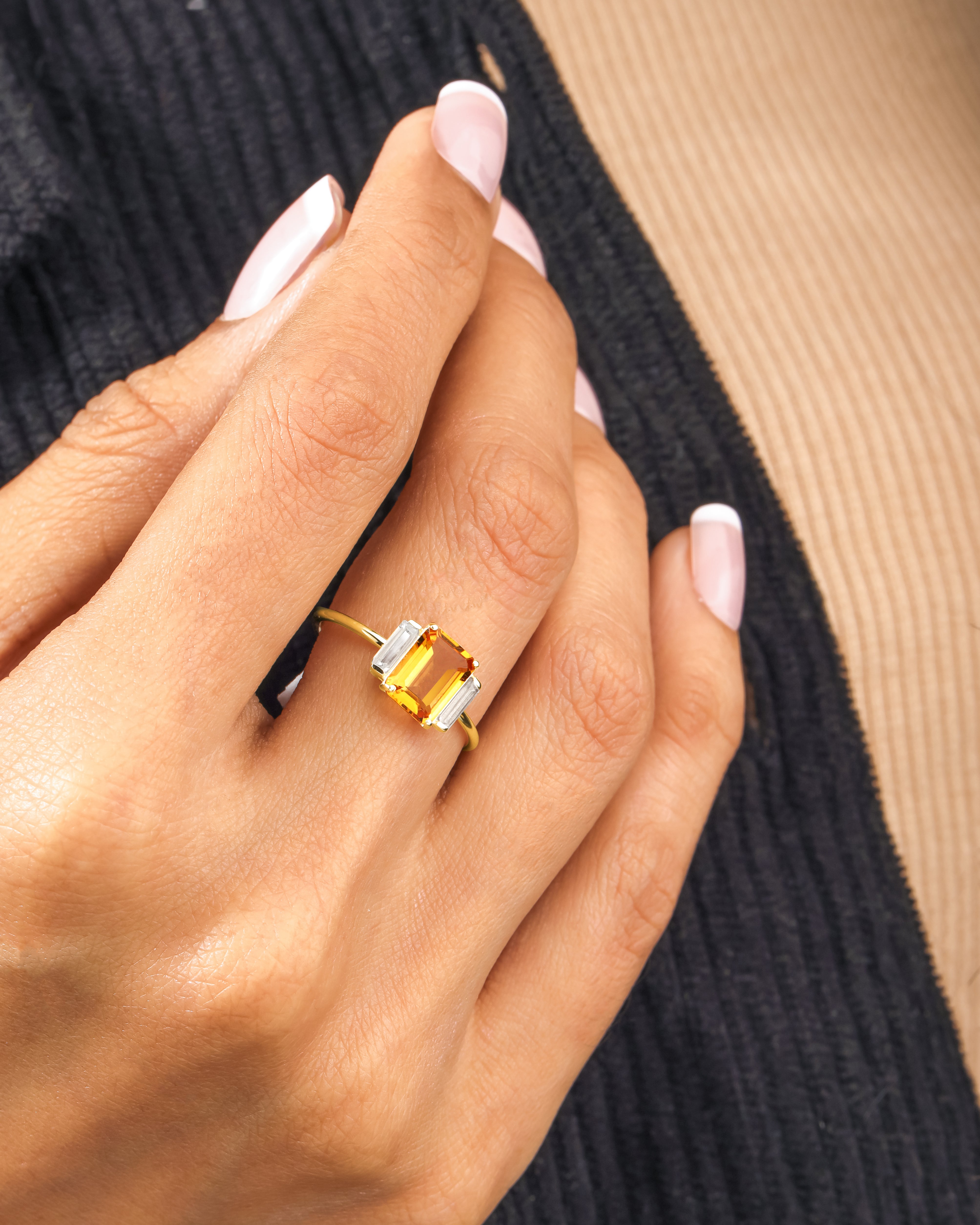 10k deals gold Citrine ring size 5.5