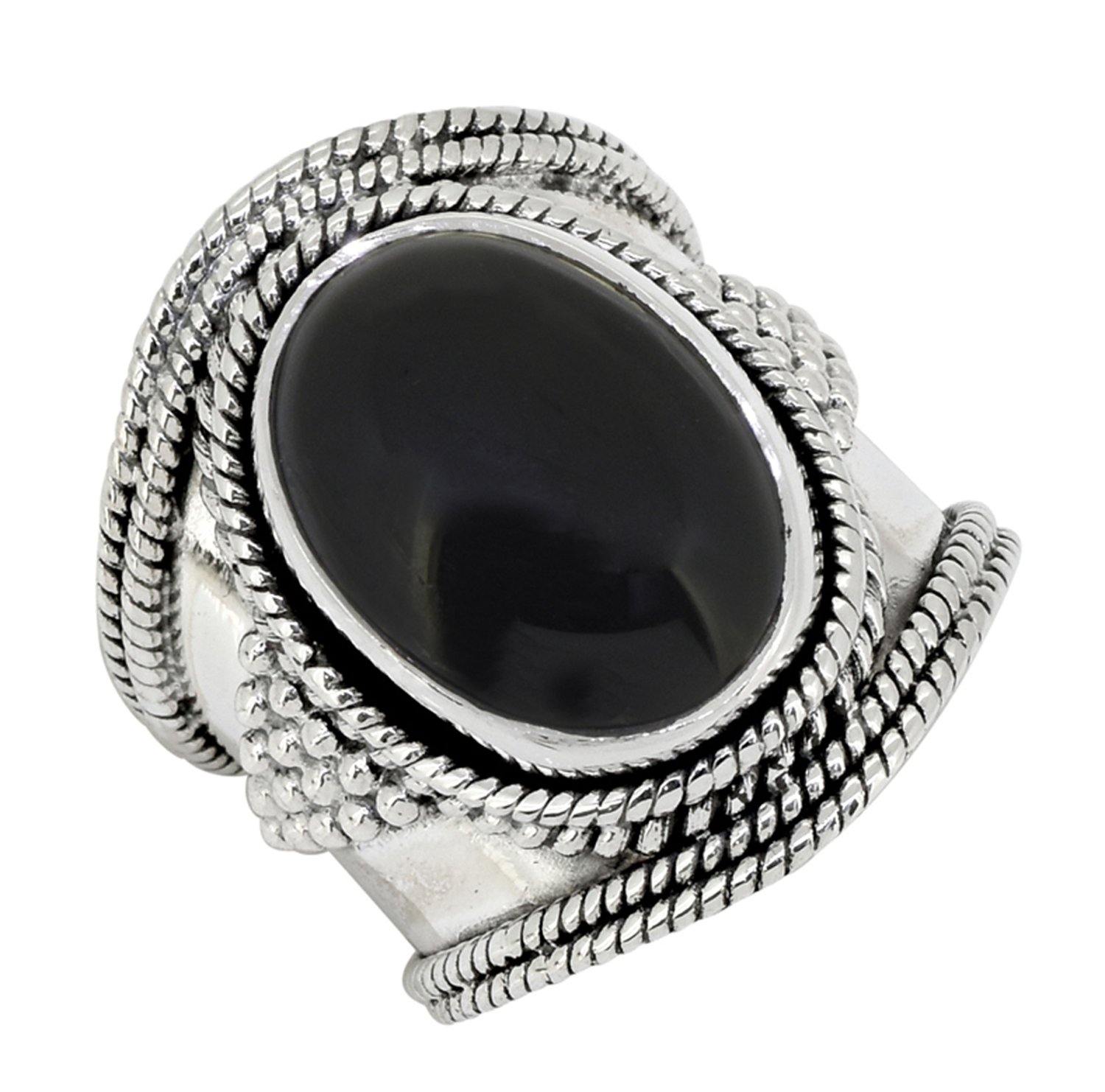 Black Onyx Solid 925 Sterling Silver Gemstone Ring - YoTreasure