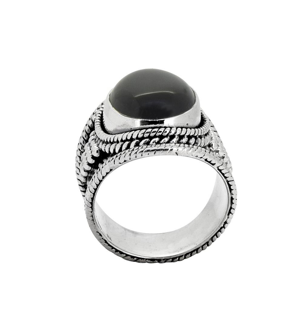 Black Onyx Solid 925 Sterling Silver Gemstone Ring - YoTreasure