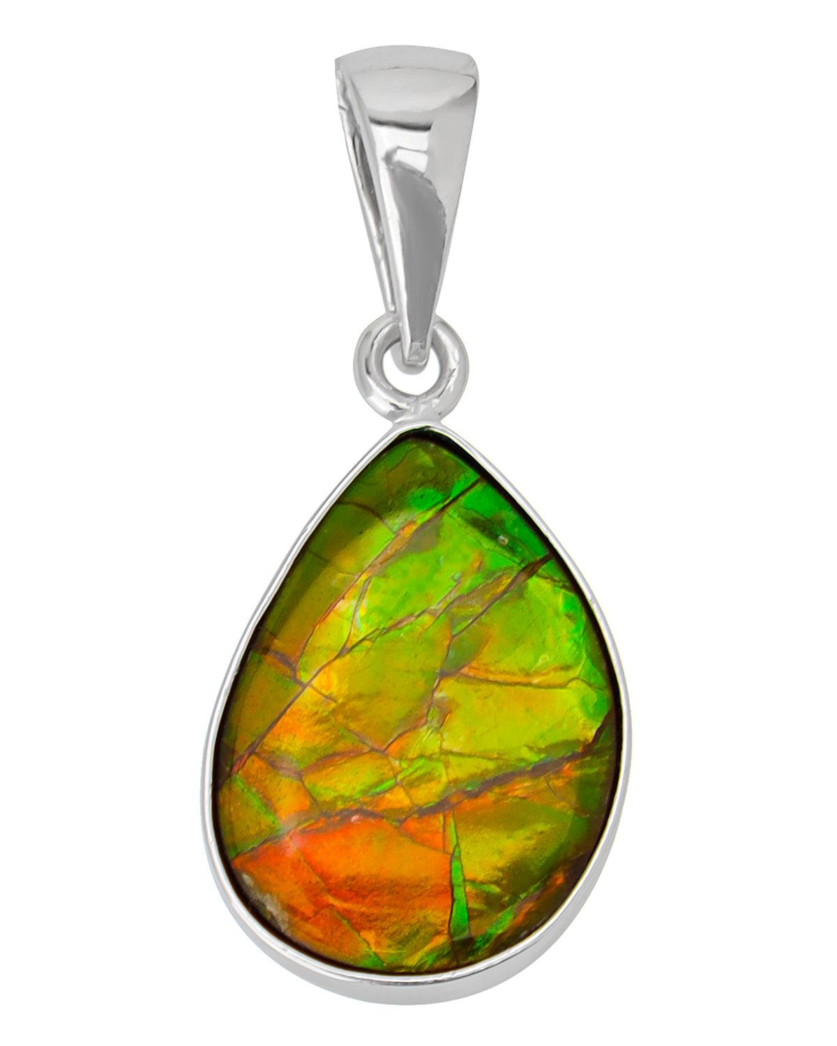 8.50 Ct. Ammolite 925 Sterling Silver Necklace Pendant Jewelry - YoTreasure